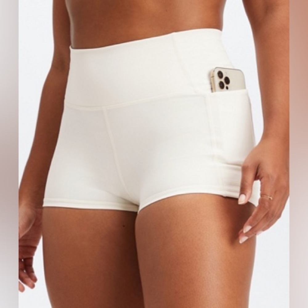 White Fabletics Oasis PureLuxe High-Waisted 2'' Short